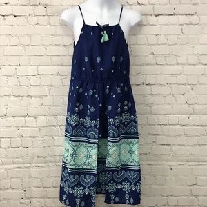 Girls Mullet Romper Blue and Teal Size 10